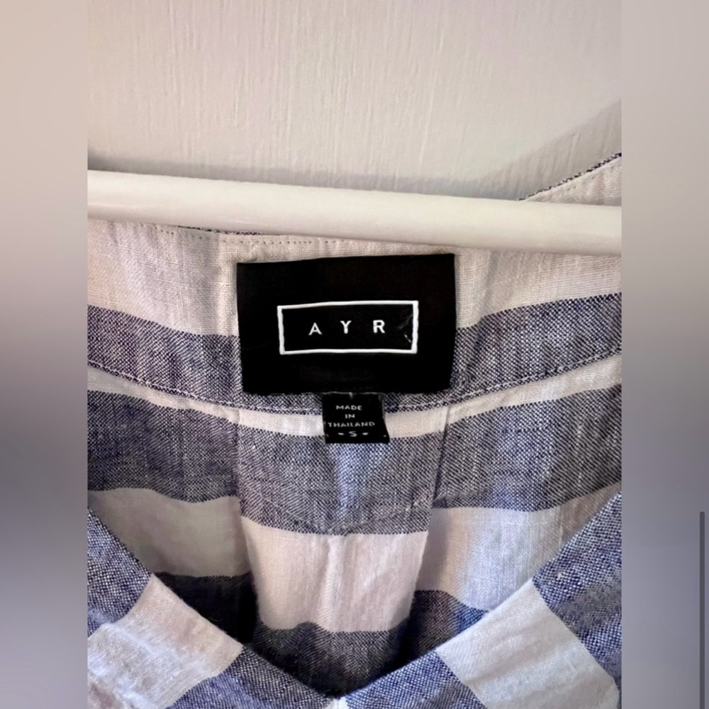 AYR Linen Dress Maxi Midi Nautical Stripe, Size Small - Picture 7 of 8